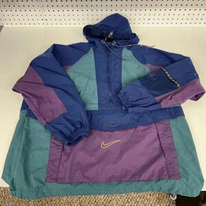 Vintage 90s Nike Blue Colour Block Half Zip Windbreaker Jacket Sz L